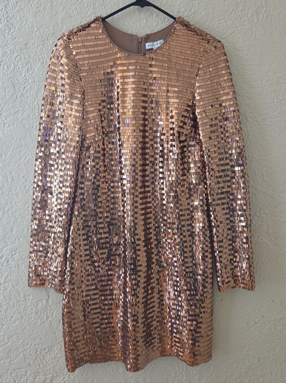 Sequin Bronze Copper Mini Dress